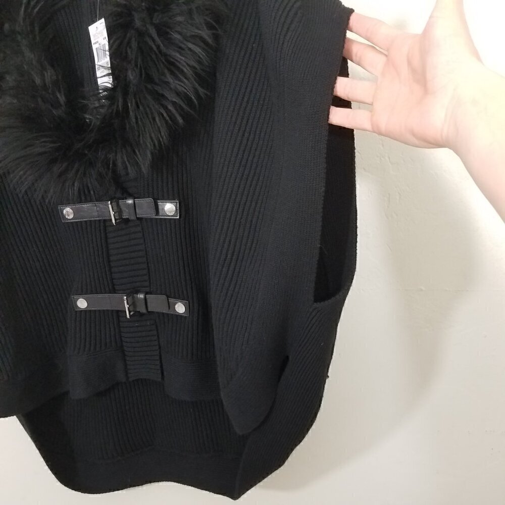 NWT MICHAEL Michael Kors Zip-Up Sleeveless Sweater Black Size 1X - Picture 2 of 8